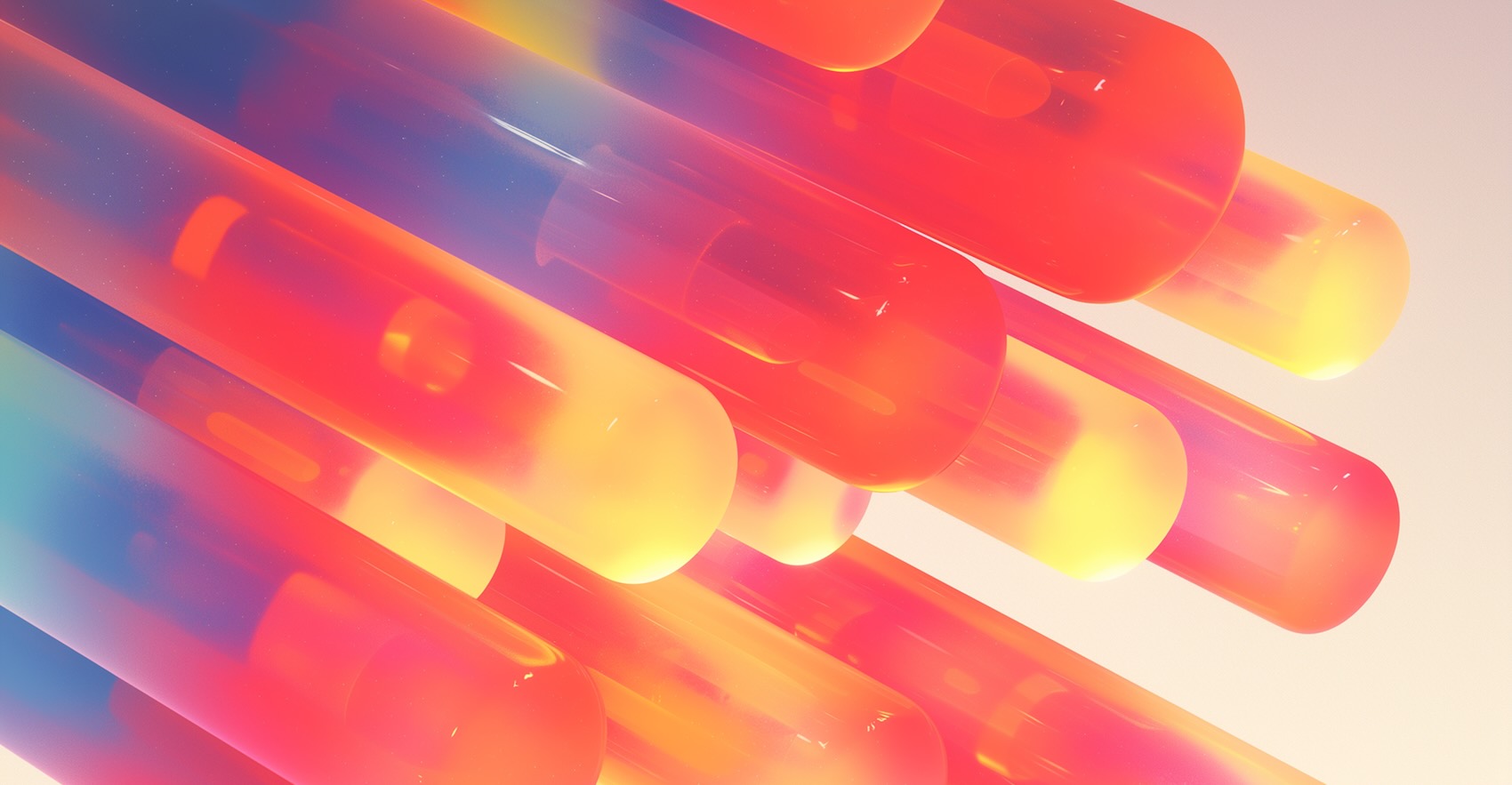 A close-up of a abstract stylized colored tubes