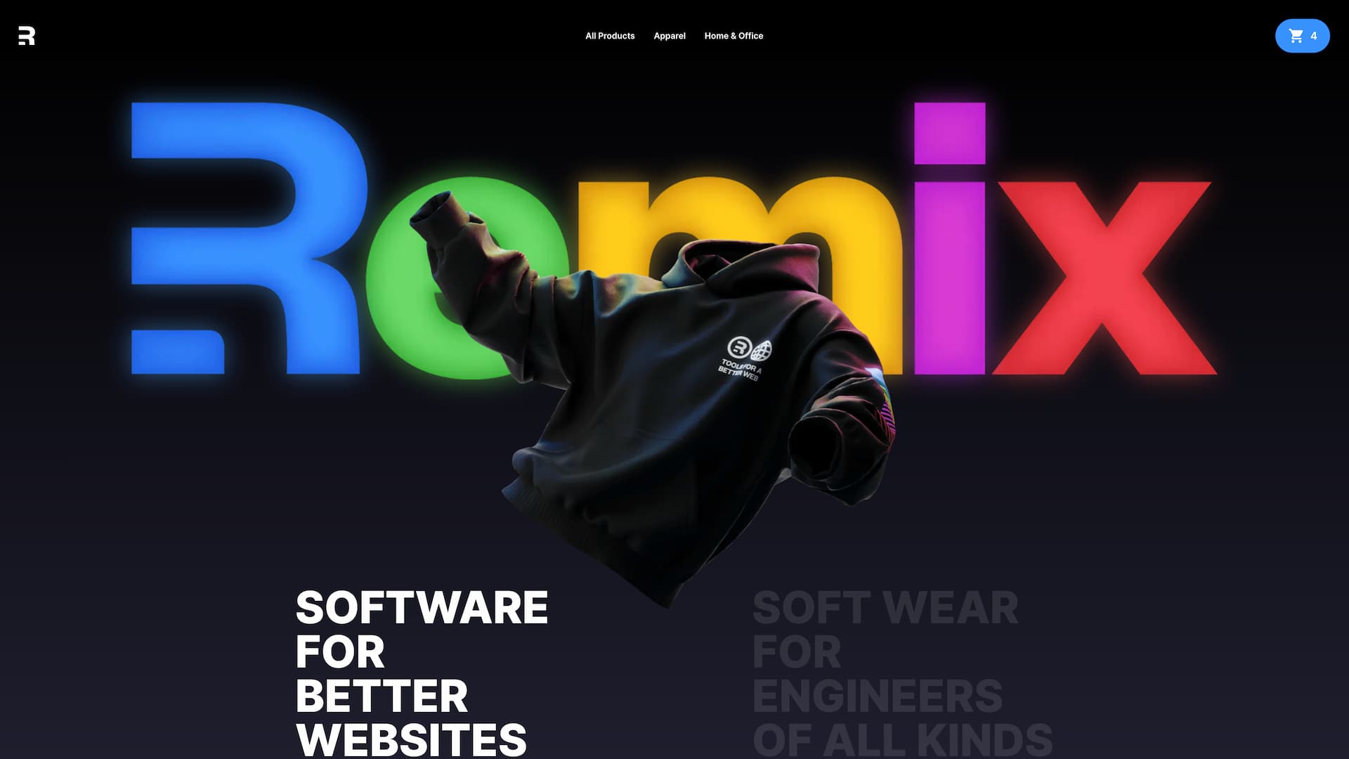 Remix Website homepage